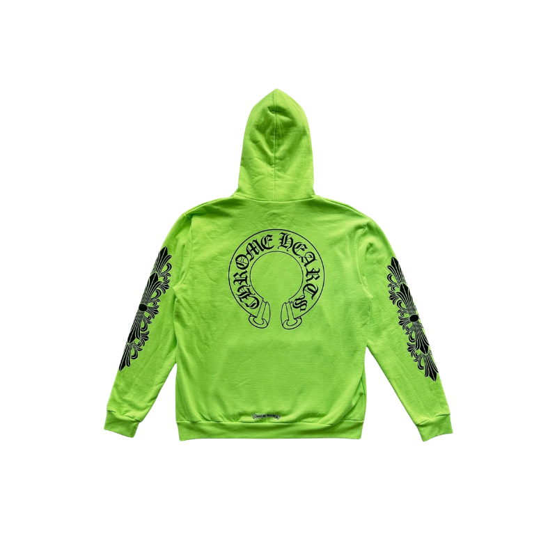 Hoodie Horseshoe Electric Green | Chrome Hearts