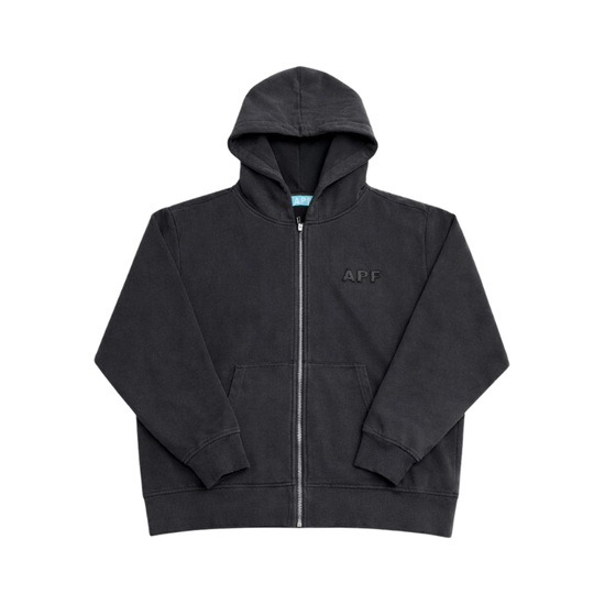 Zip Hoodie Washed Black | APF
