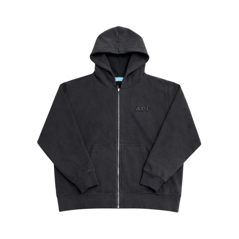 Zip Hoodie Washed Black | APF