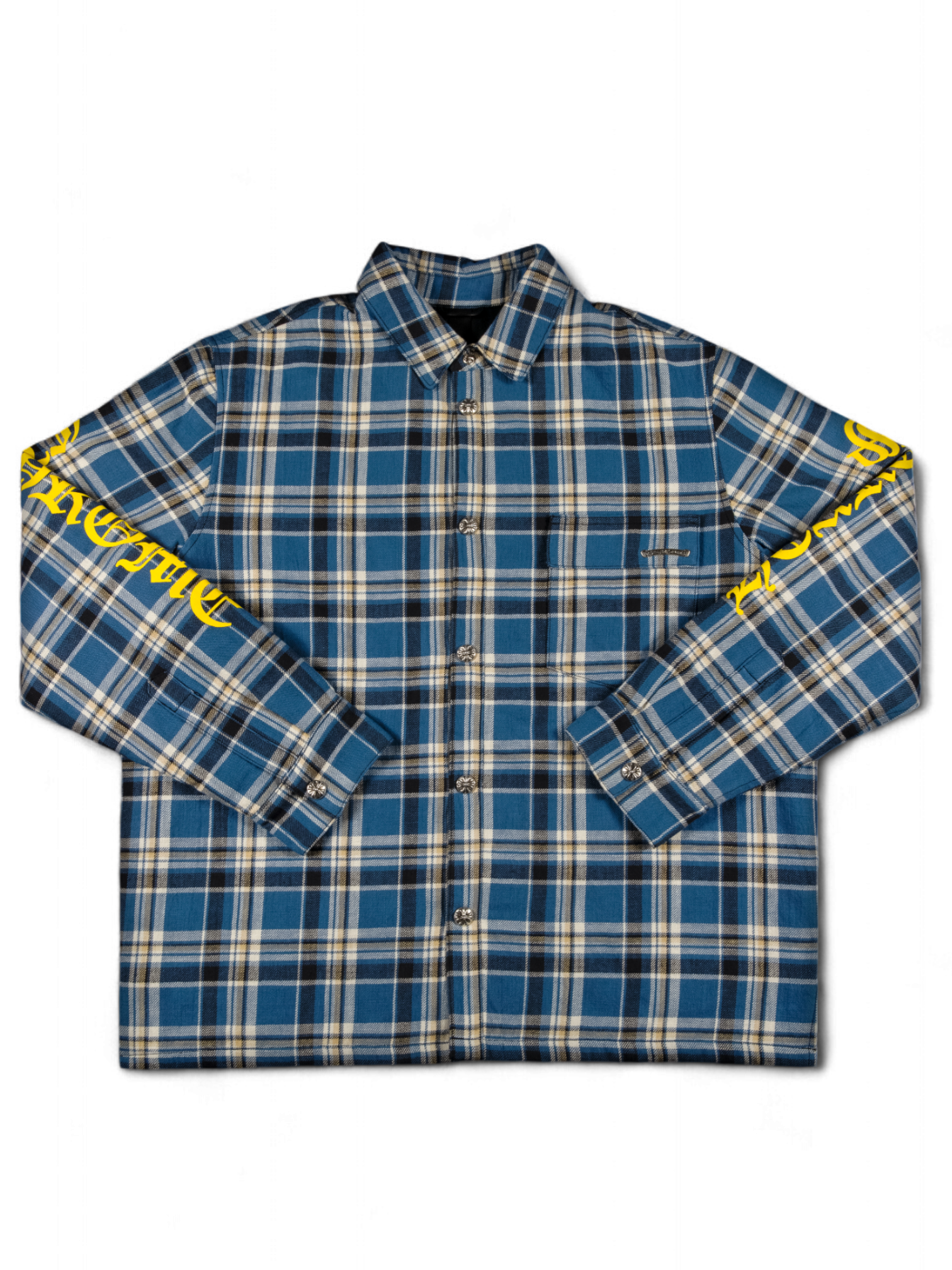 Shirt Blue Padded Flannel Jacket | Chrome Hearts