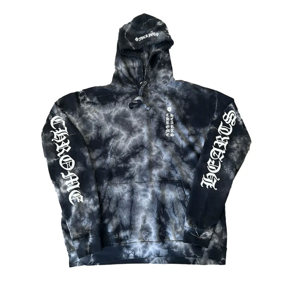 Hoodie Horseshoe Tie Dye 'Blue/Grey' | Chrome Hearts