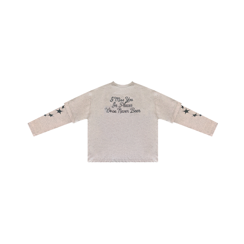 Longsleeve "I miss you" Cloud Grey | Année Lumière