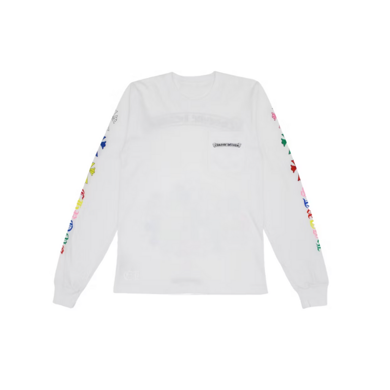 Longsleeve White Cemetery Cross Multicolor | Chrome Hearts