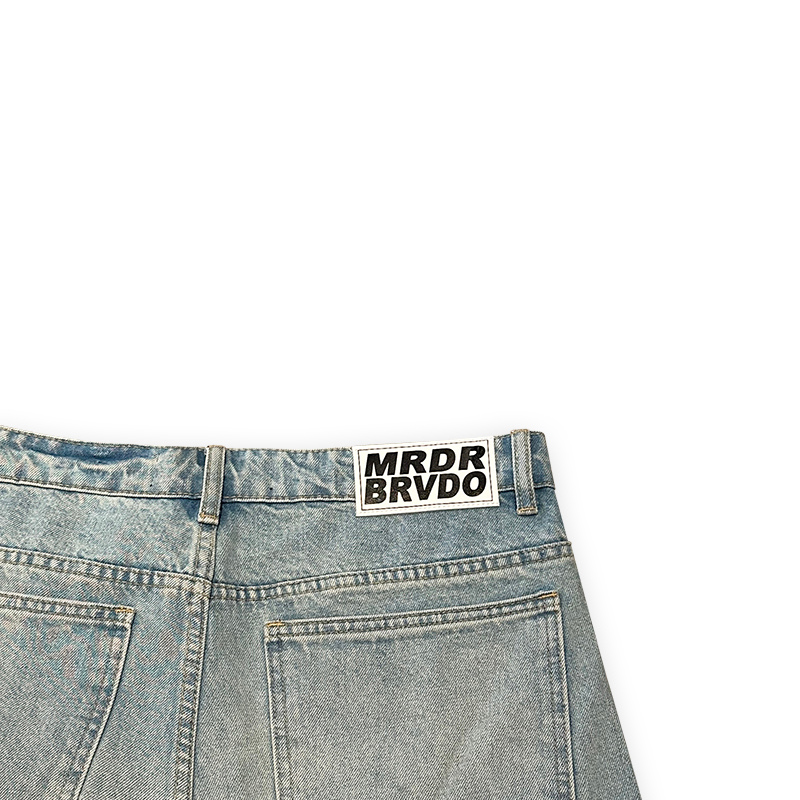 Denim Shorts Side embroidery Sky | WhoDecidesWar