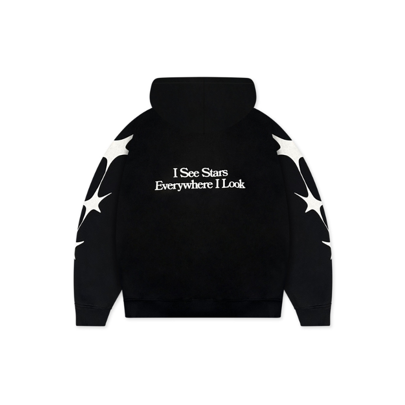 Sweat à capuche Cosmos Noir | Année Lumière