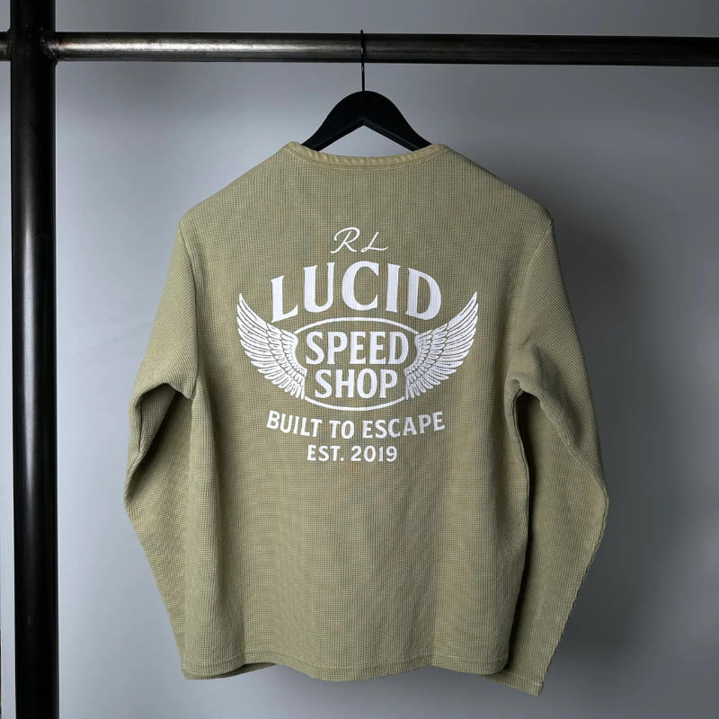 Longsleeve Thermal Speed Shop Fadded Green | Reveur Lucide