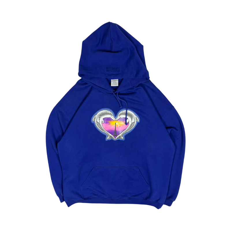 Hoodie Blue Dolphins Heart Logo | Vetements – Maison Guava