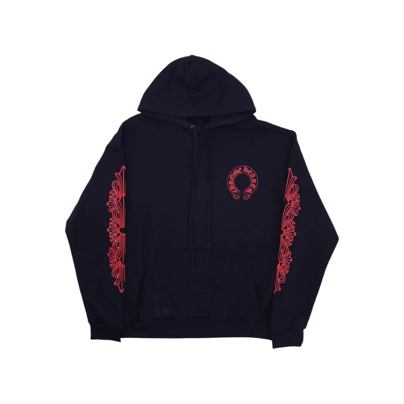 Hoodie Horseshoe Logo Red | Chrome Hearts