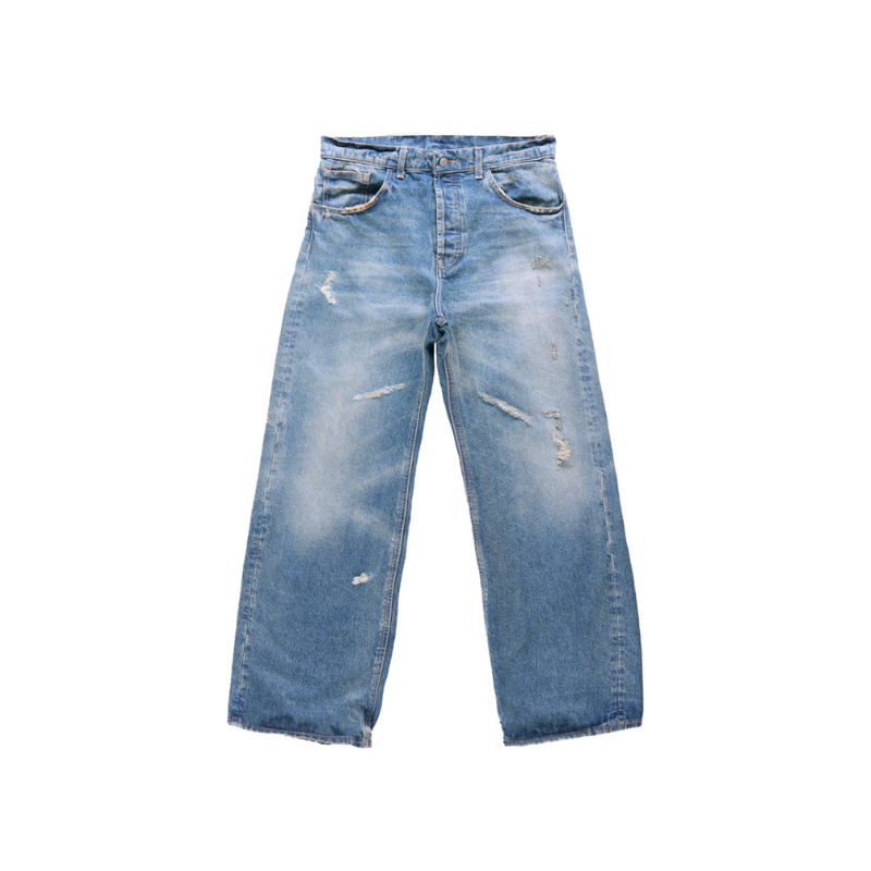Denim Pants Light Wash Distressed Fit05 Bootcut | Garment Workshop