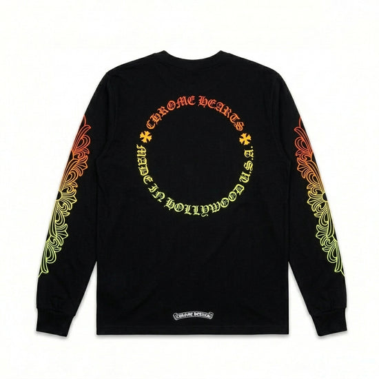 Longsleeve Floral Gradient Green Orange | Chrome Hearts