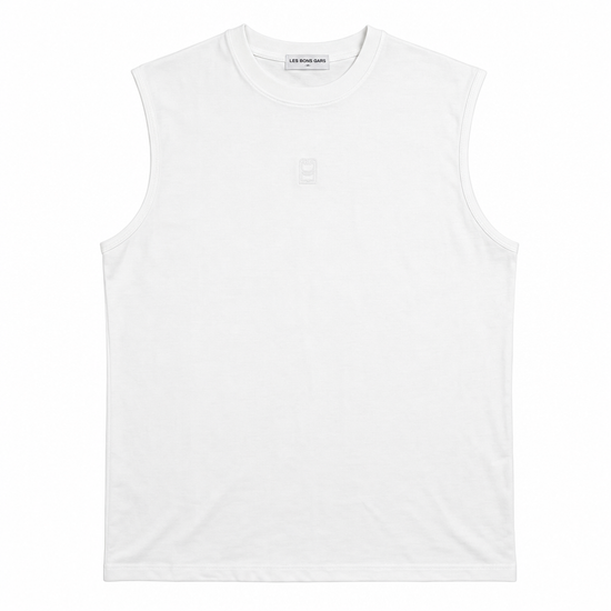 Tank Top Brodé White | Les Bons Gars