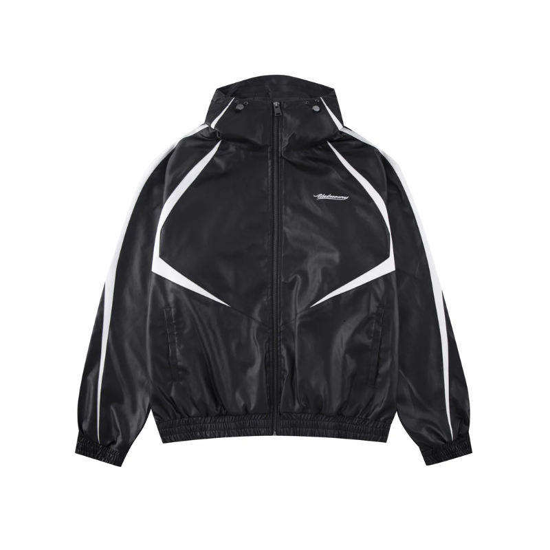 Jackets Leather Track Jacket Black/White | Unknown