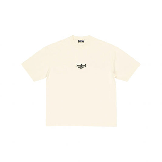 T-shirt Medium Fit Balenciaga BB Paris Icon Beige