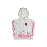Hoodie Punk Munk Friends and Family Pink White | Chrome Hearts