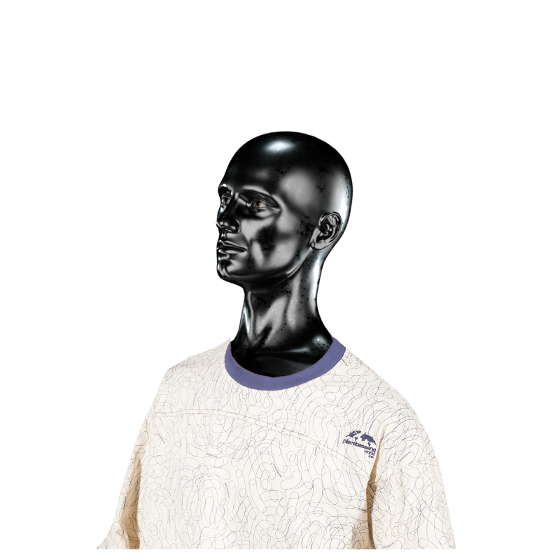 T-shirt à manches longues - Crème/Bleu Digital Camo℗ | Pierre Bassene