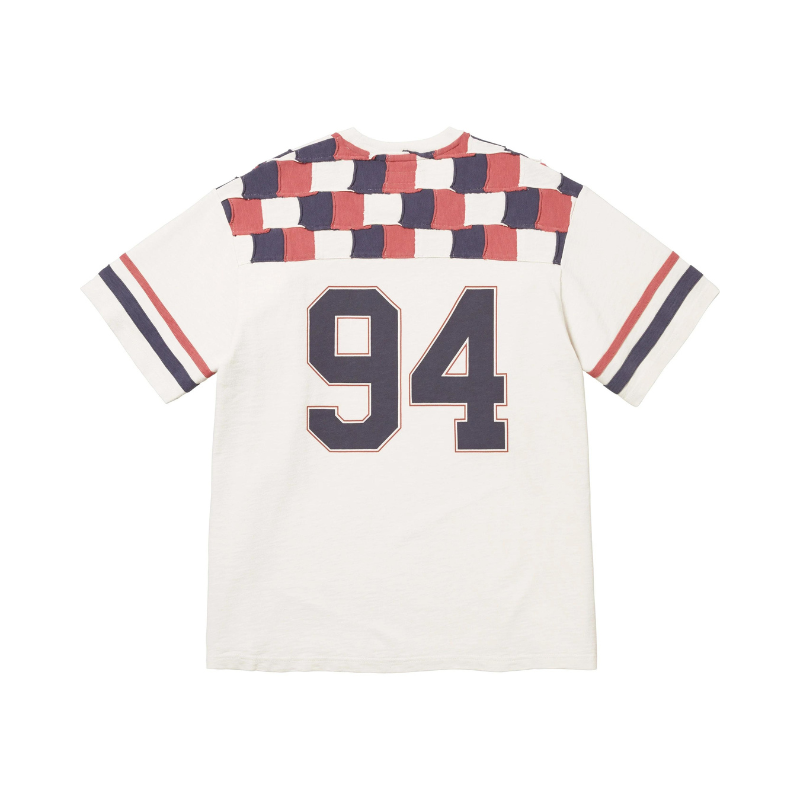 Football Top SUPREME Patchwork Yoke White