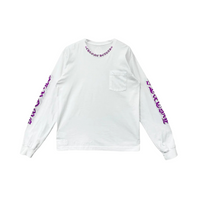 Longsleeve White Purple Neck Logo | Chrome Hearts
