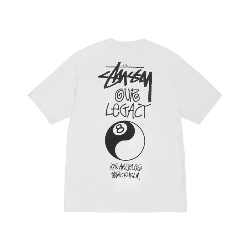 Tee STUSSY Our Legacy 8 Ball White