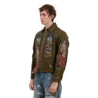 Leather Jacket Eden Leather Olive  | WhoDecidesWar