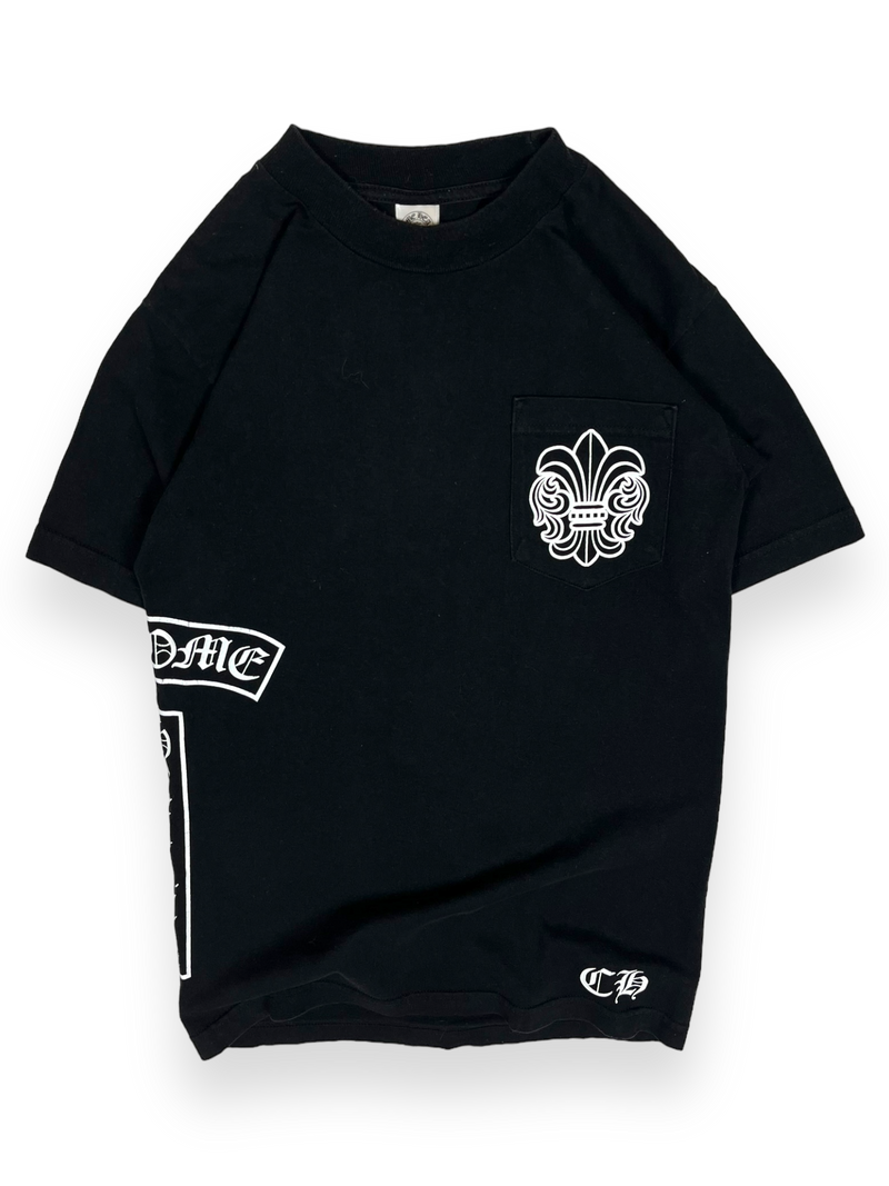 Chrome Hearts Black Vertical Floral Logo Tee