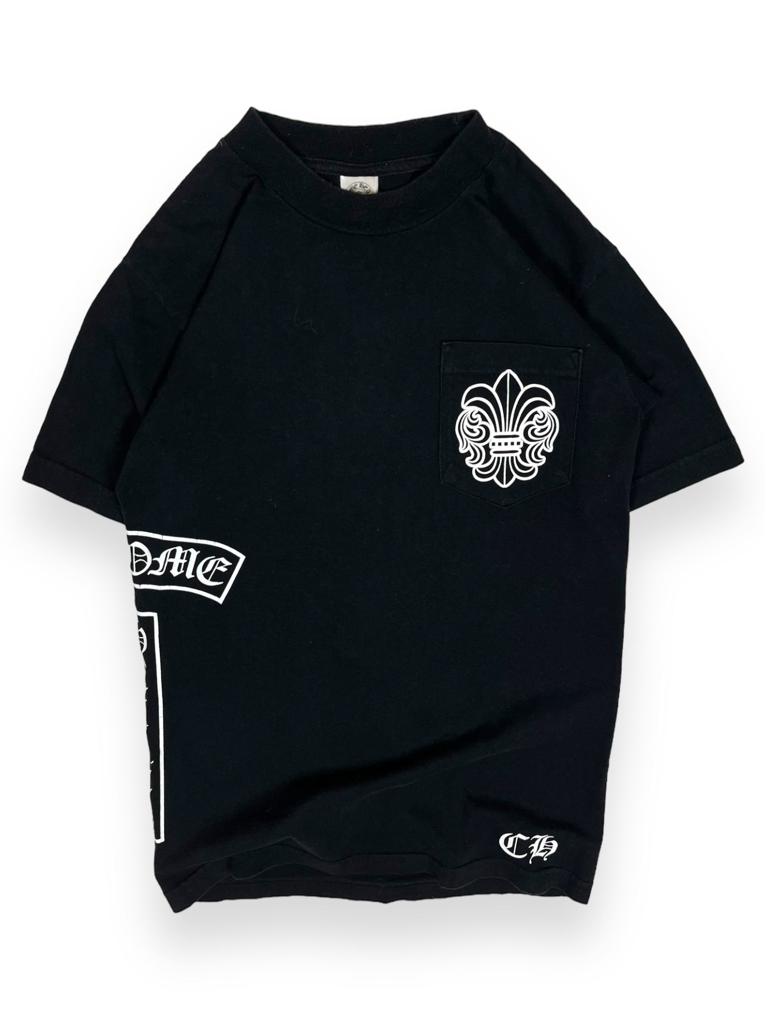 T-shirt Black Vertical Floral Logo | Chrome Hearts