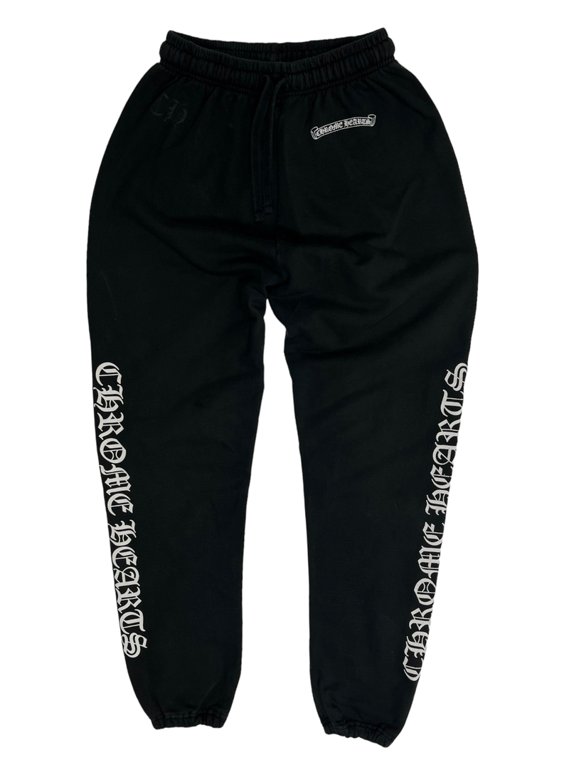 Chrome Hearts Black Spellout Logo Trackpants