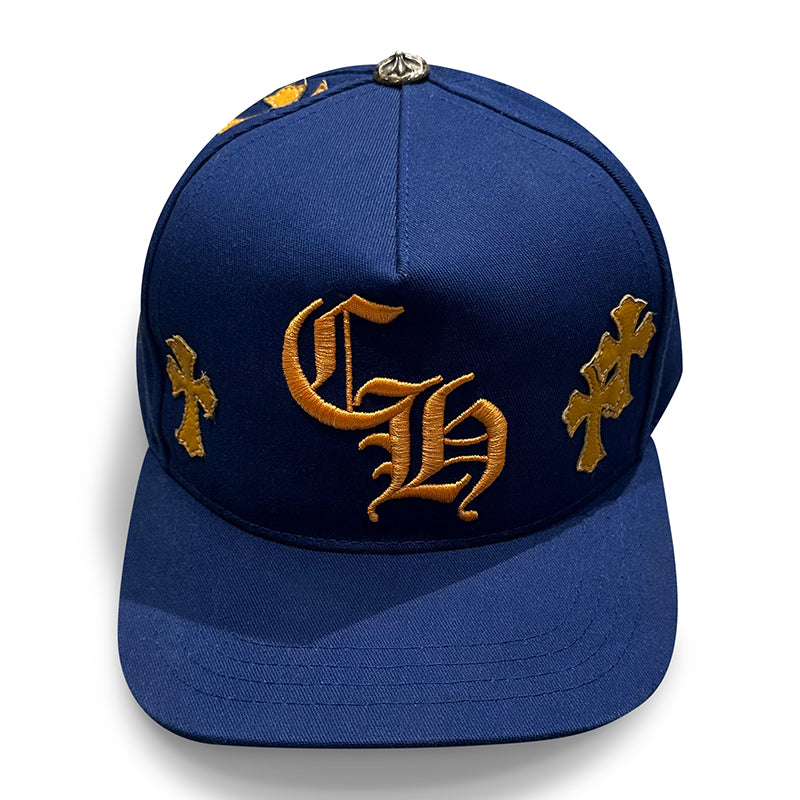 Casquette avec patch croix bleu et jaune | Chrome Hearts
