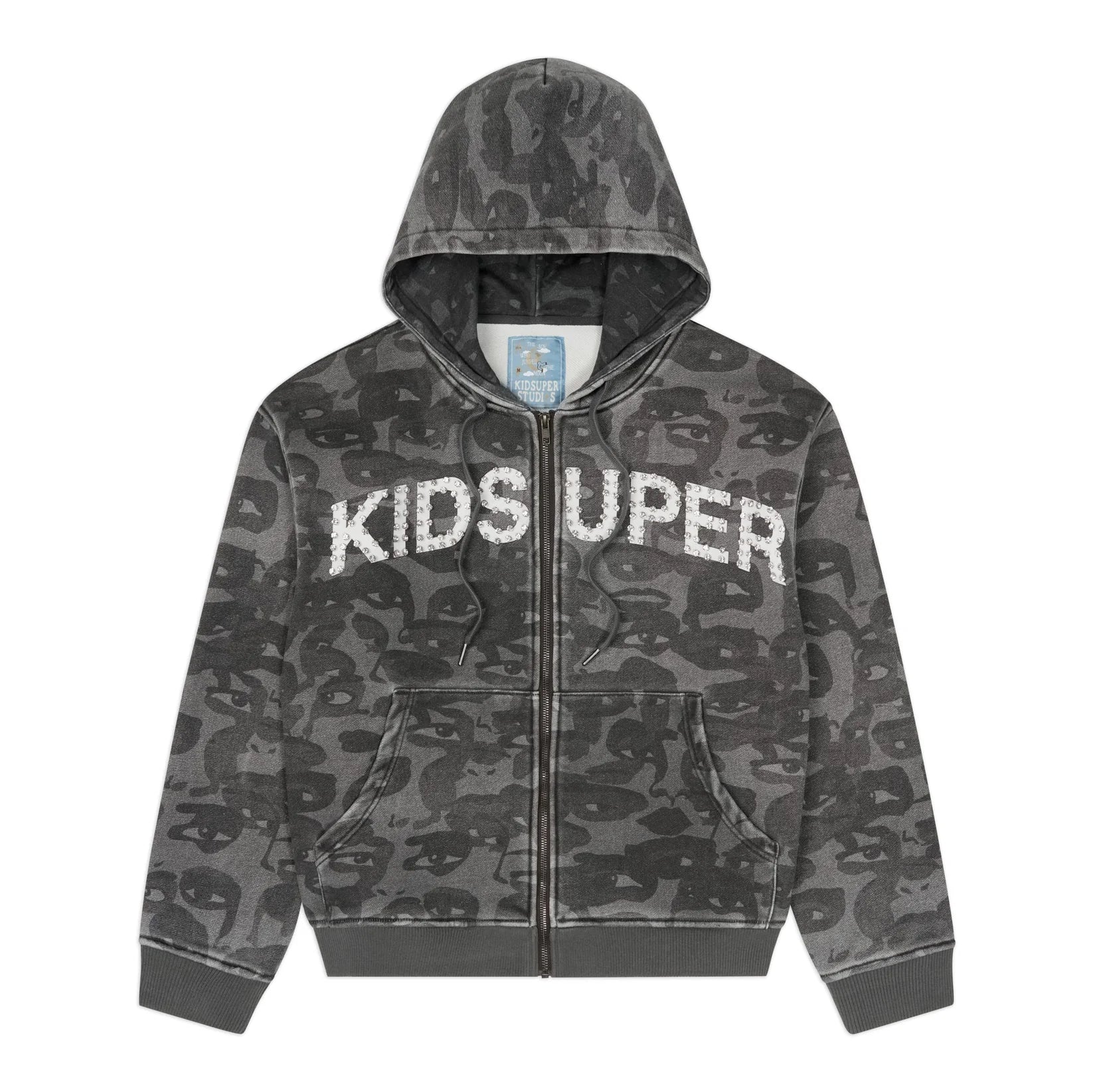 Zip Hoodie Face Camo Black | KidSuper
