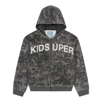 Zip Hoodie Face Camo Black | KidSuper