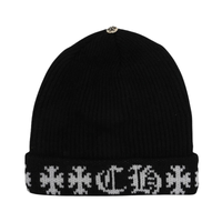Beanie Cashmere Black & White  | Chrome Hearts