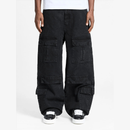 Cargo Pants Wrinkled Canvas Black | Reternity