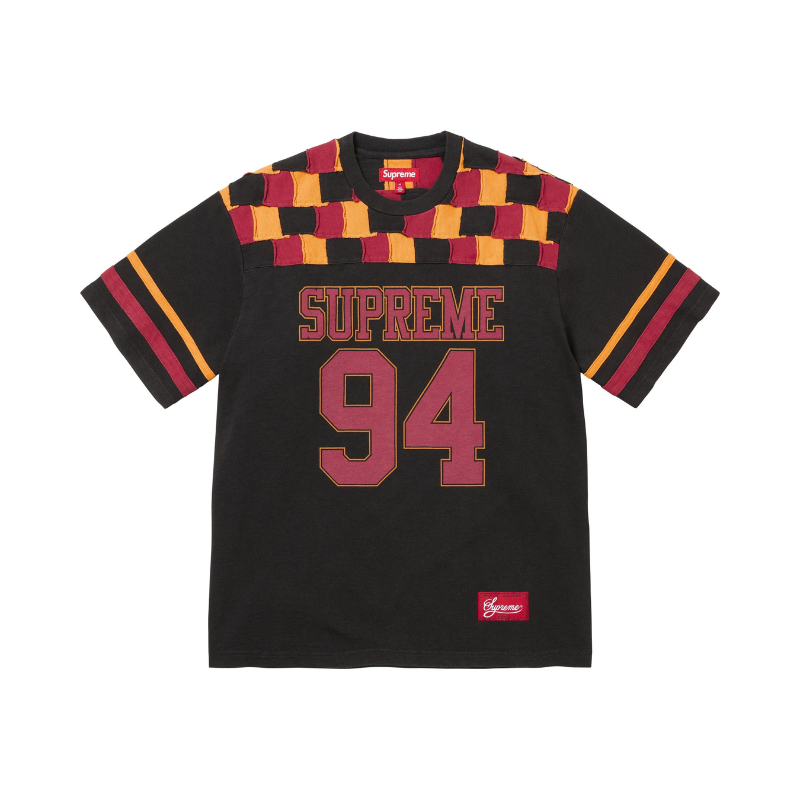 Football Top SUPREME Patchwork Yoke Black