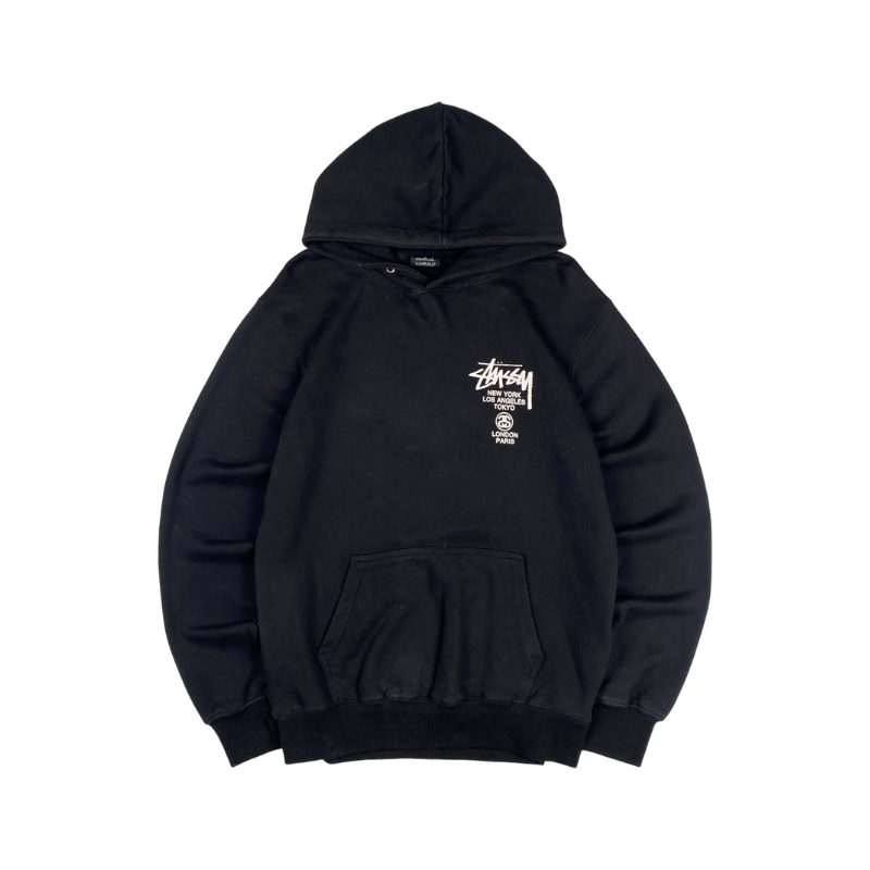 Hoodie Black International Logo | Stussy