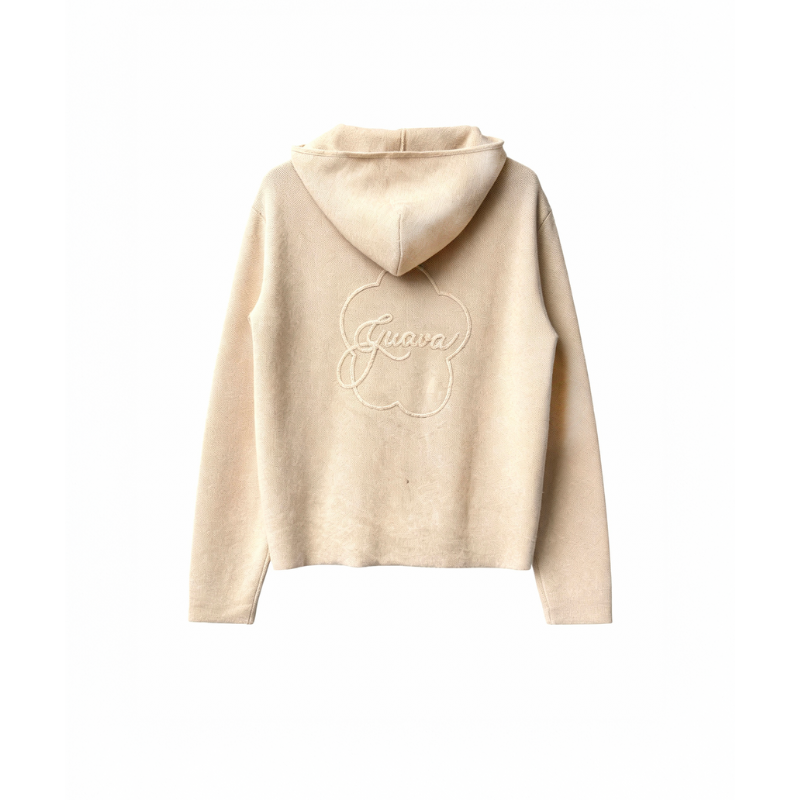 Two Way Zip Hoodie Cashmere | Maison Guava