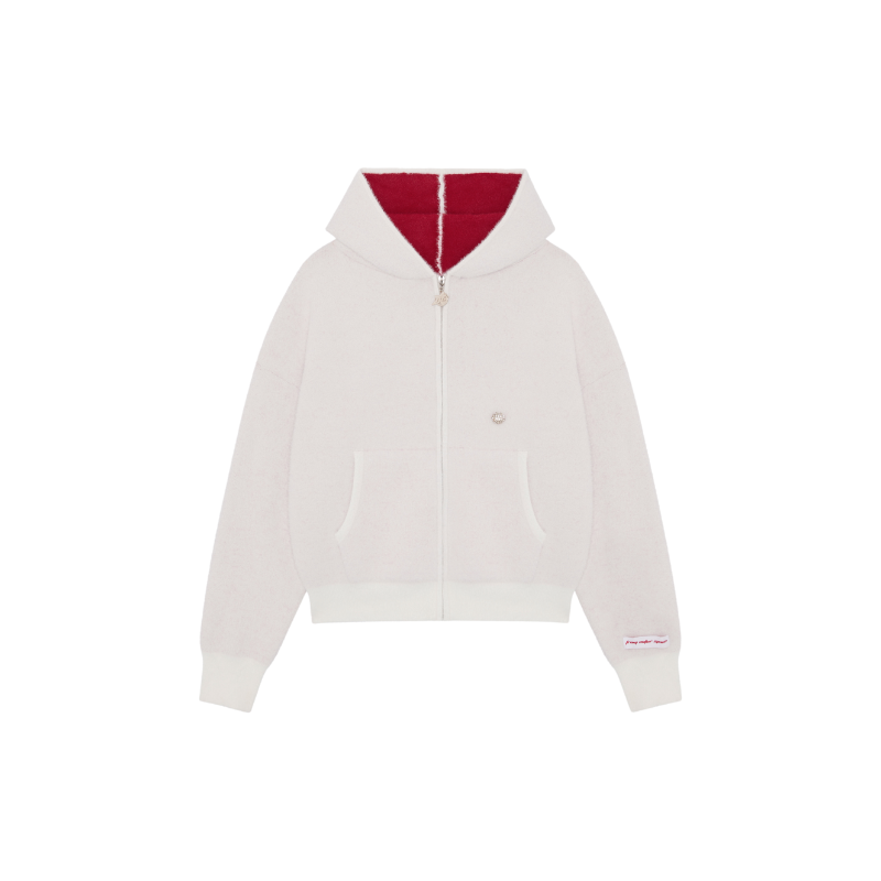 Zip Hoodie White Red | UNDEFINED 1999