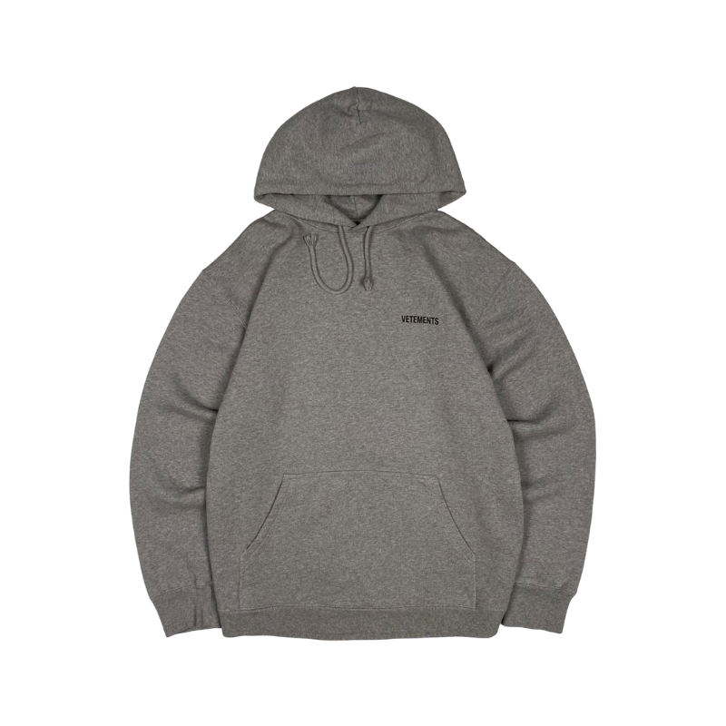 Vetements Grey Logo Hoodie