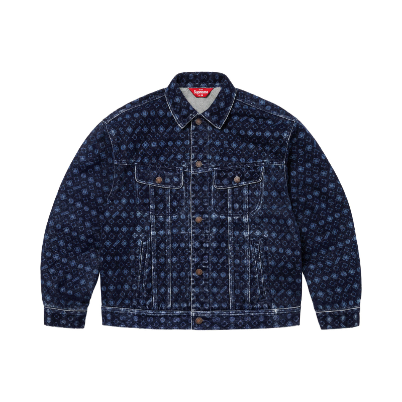 Denim Jacket Flocked Denim Navy | Supreme