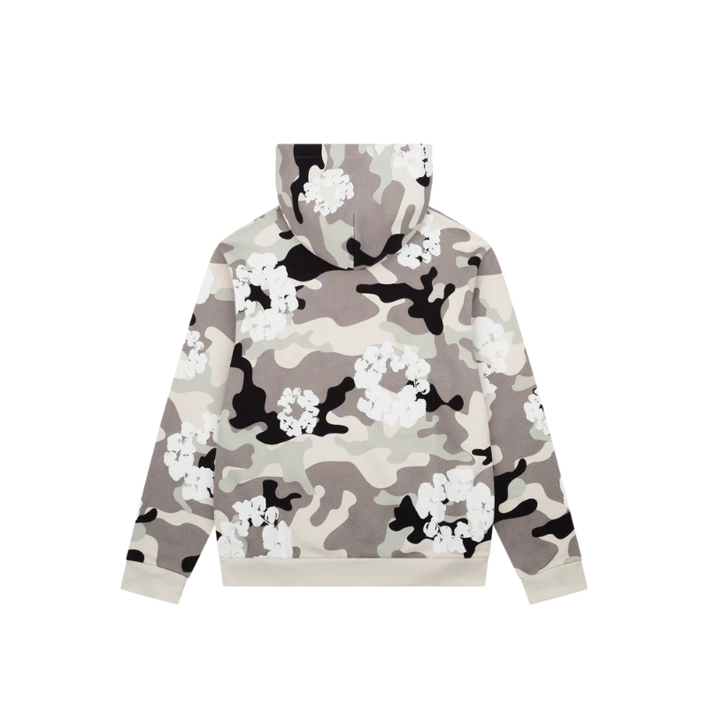 Zip Hoodie White Camo Cotton Wreath | Denim Tears