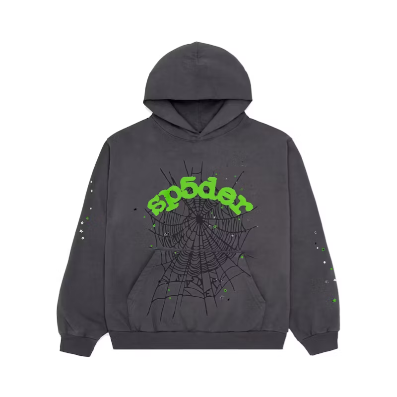 Hoodie Grey & Green | Sp5der
