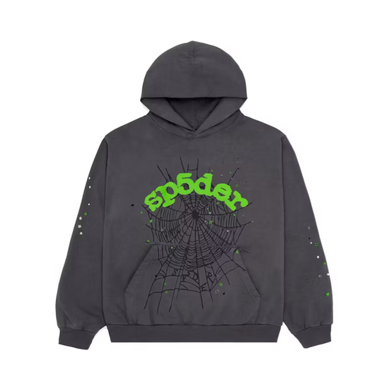 Hoodie Grey & Green | Sp5der