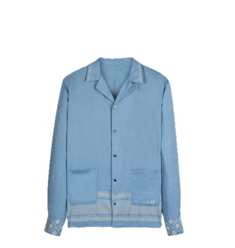 Shirt broderie blue  | Caleb