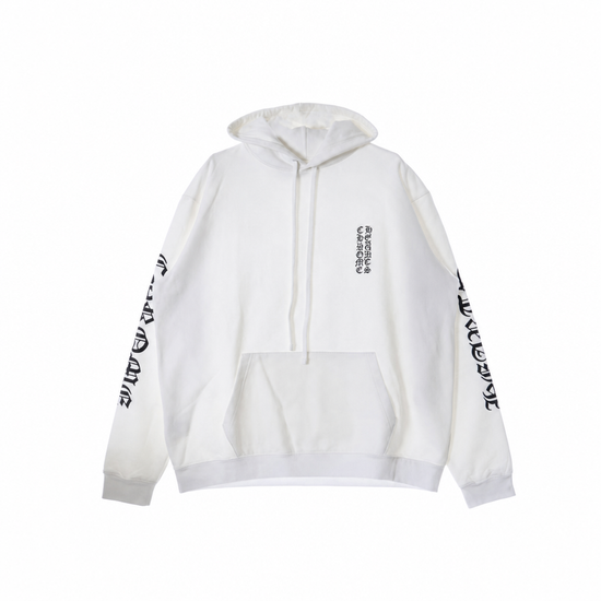 Hoodie Vertical Logo White  | Chrome Hearts