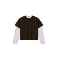 Longsleeve Mocca Brown / White | Perplex