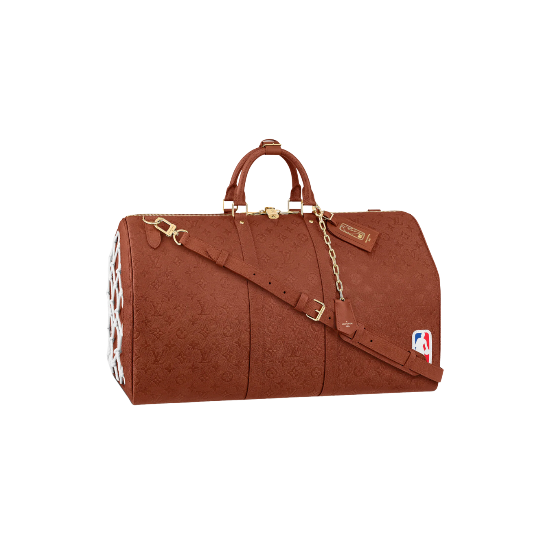 Duffle Bag Keepall NBA 55 Monogram Ball Grain Leather Brown | Louis Vuitton