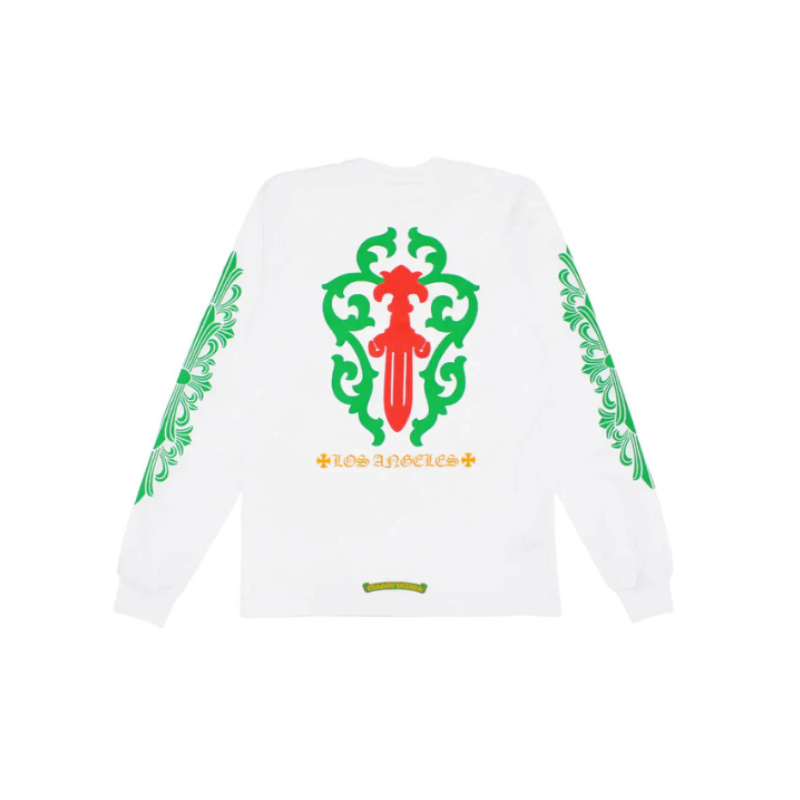 Longsleeve Dagger Los Angeles Exclusif White Red Green Orange | Chrome Hearts