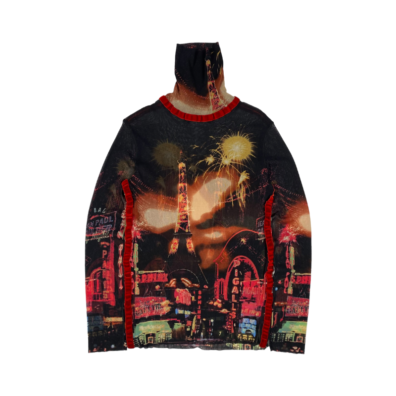 T-shirt manches longues noir et rouge Pigalle | JPG