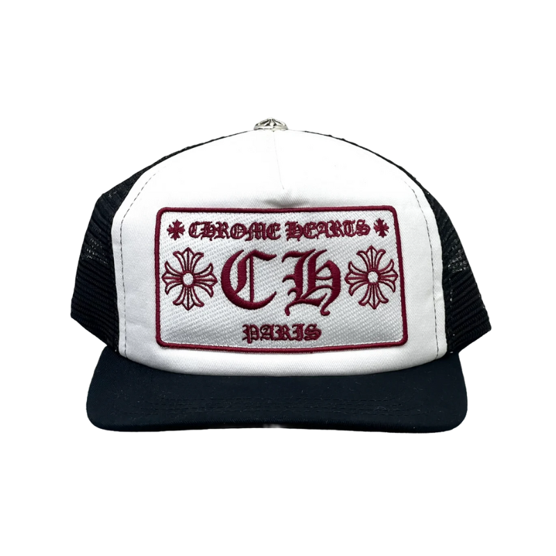 Chrome Hearts Paris Store Exclusive CH Trucker Hat Black/White/Red