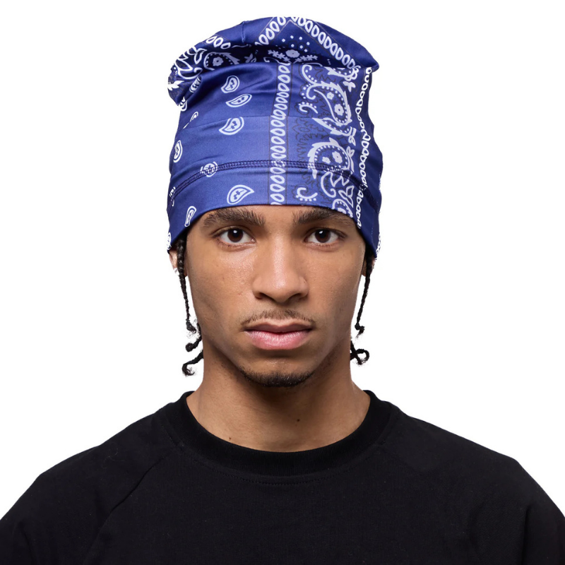 Beanie Big Skull Blue Bandana  | ABELA023