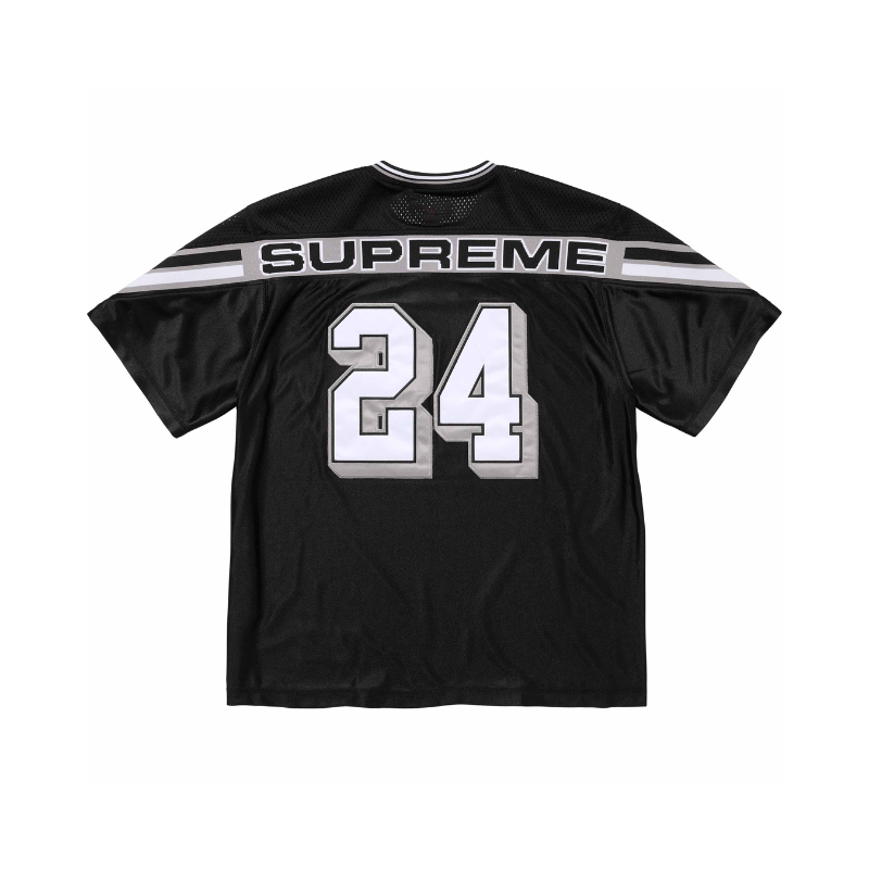 Jacquard Rib SUPREME Football Jersey Black