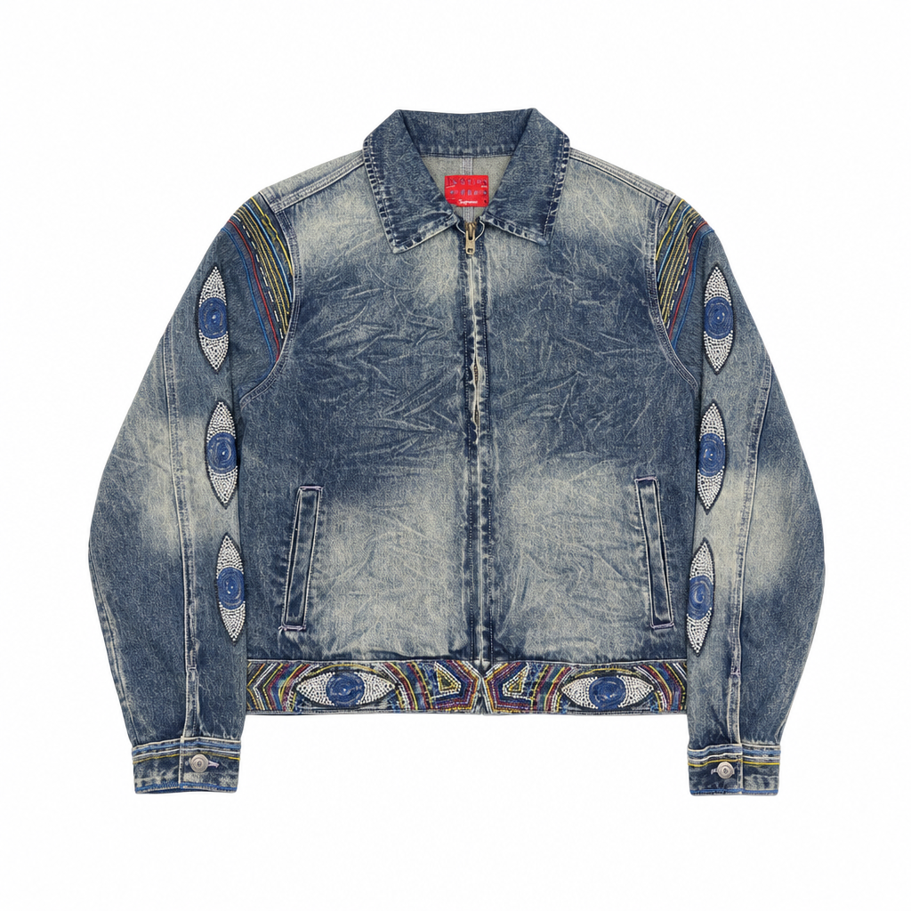 Jacket Gemstone Eye Embroidery Washed Blue | KidSuper, Hype clothes